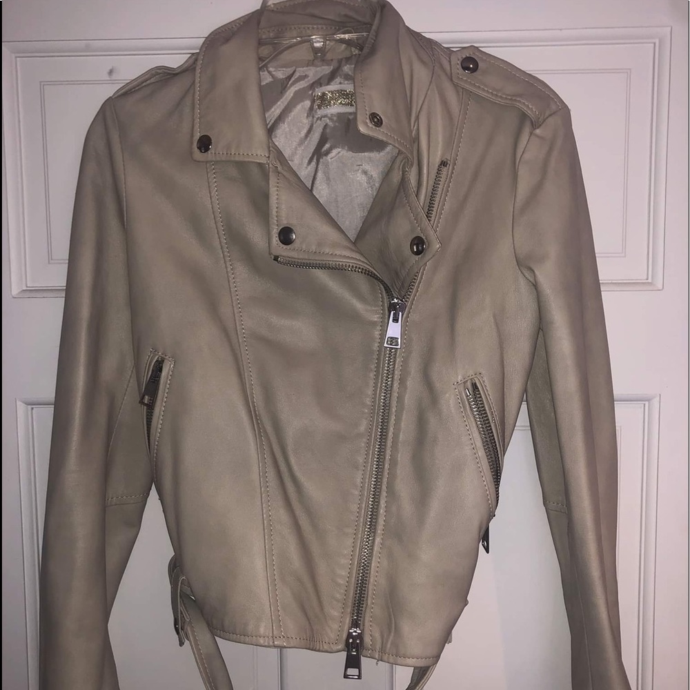 Taupe Leather Jacket